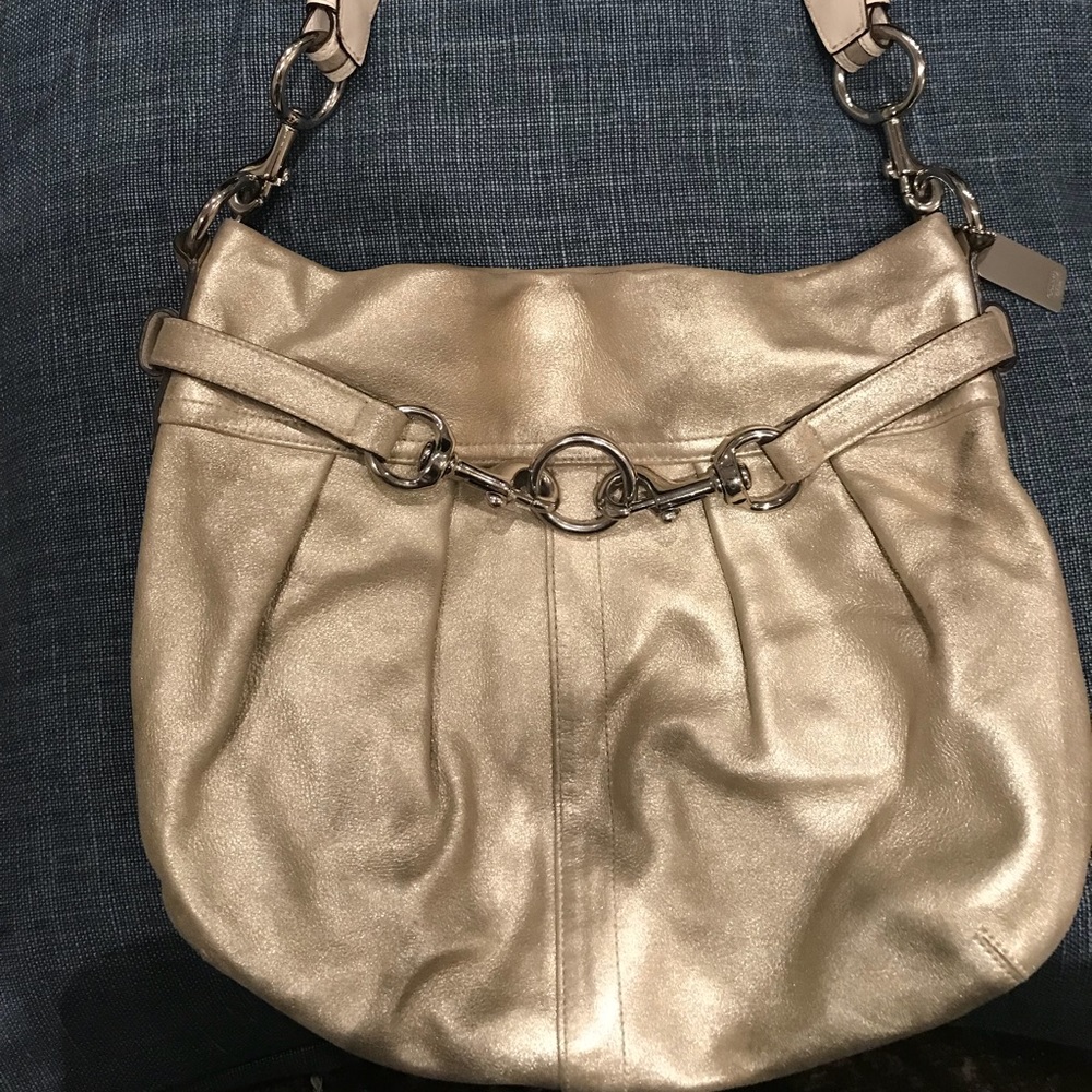 Coach gold Nubuck suede shoulder bag